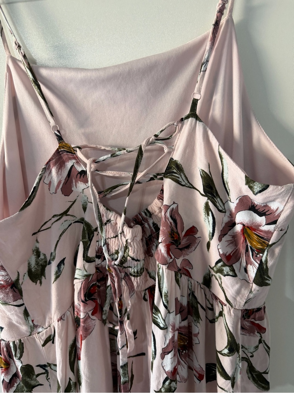 Xhilaration Light Pink Floral Midi Dress with Spaghetti Straps - Picture 3 of 4